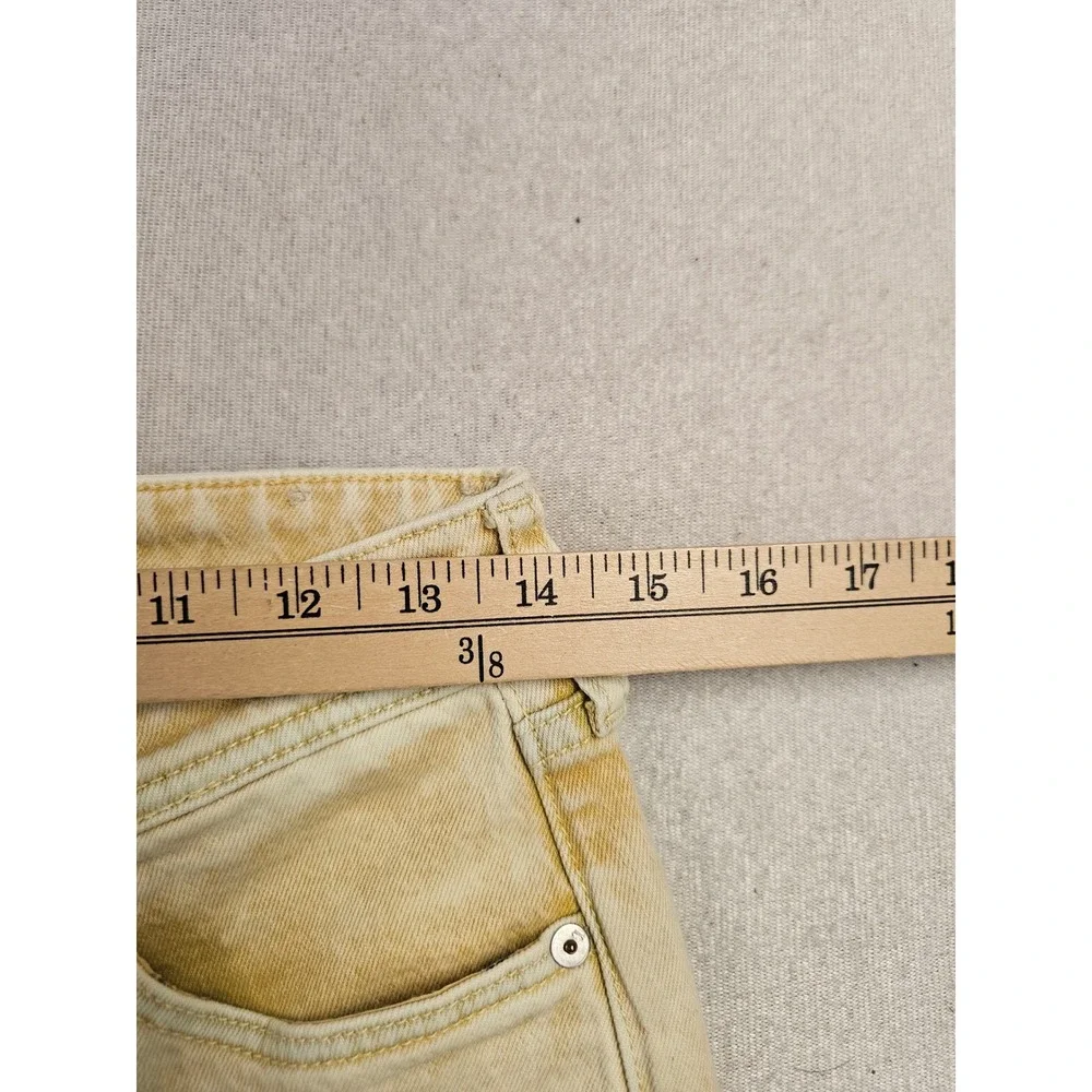 Pilcro and the Letterpress Slim Boyfriend Jeans Yellow Acid Wash Size 26 Anthro